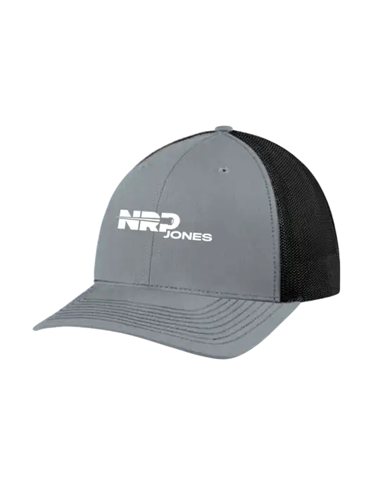 Richardson Adjustable Snapback Original 112 Trucker Cap Heather Grey w/Black Mesh w/NRP Jones Logo