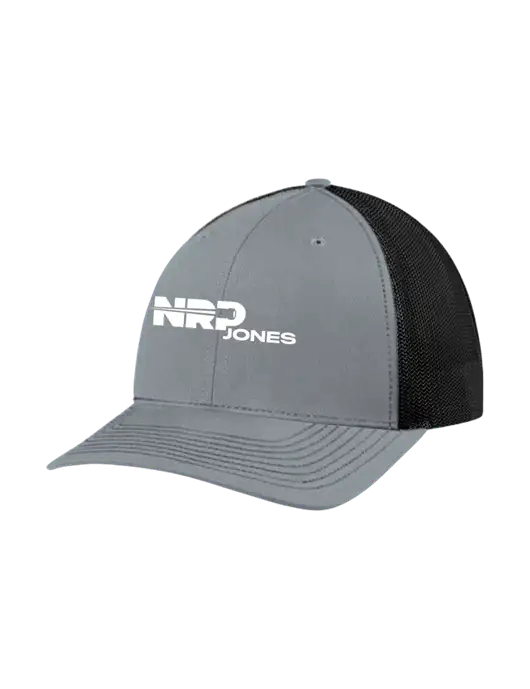 Richardson Adjustable Snapback Original 112 Trucker Cap Heather Grey w/Black Mesh w/NRP Jones Logo