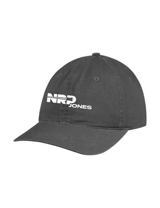 Garment Washed Unstructured Twill Charcoal Cap w/NRP Jones Logo