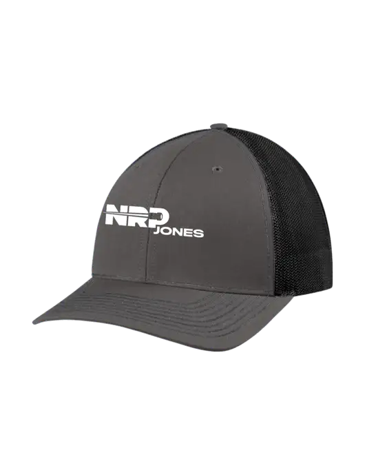 Richardson Adjustable Snapback Original 112 Trucker Cap Dark Grey w/Black Mesh w/NRP Jones Logo