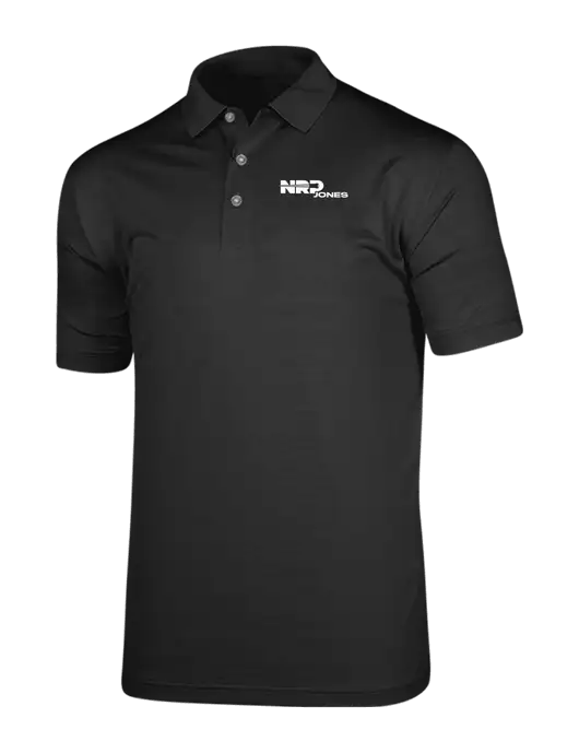 Callaway Vibrant Black Ventilated Polo w/NRP Jones Logo