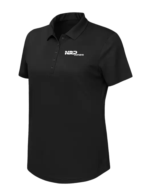 Callaway Womens Birdseye Black Polo w/NRP Jones Logo