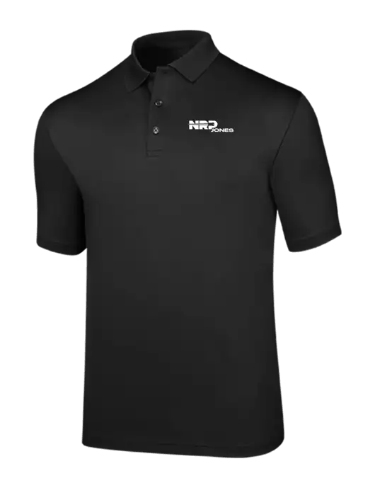 Callaway Opti-Dri Black Chev Polo w/NRP Jones Logo