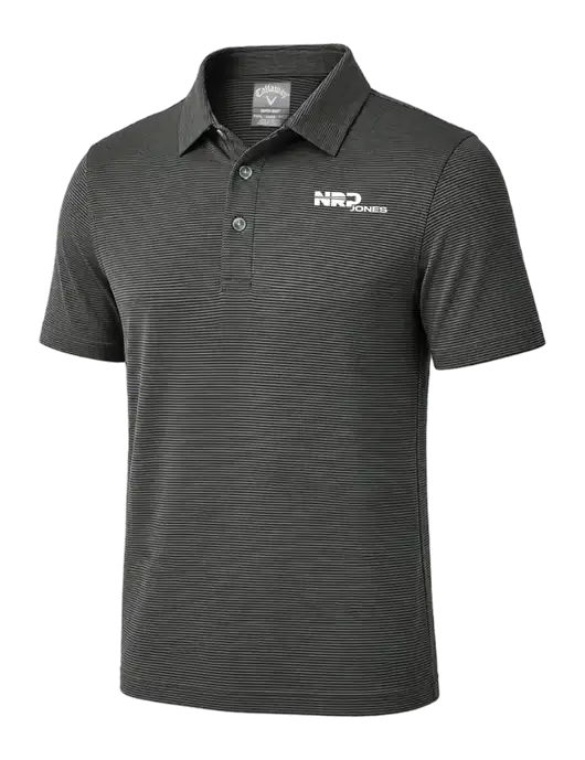 Callaway Black Fine Line Stripe Polo w/NRP Jones Logo