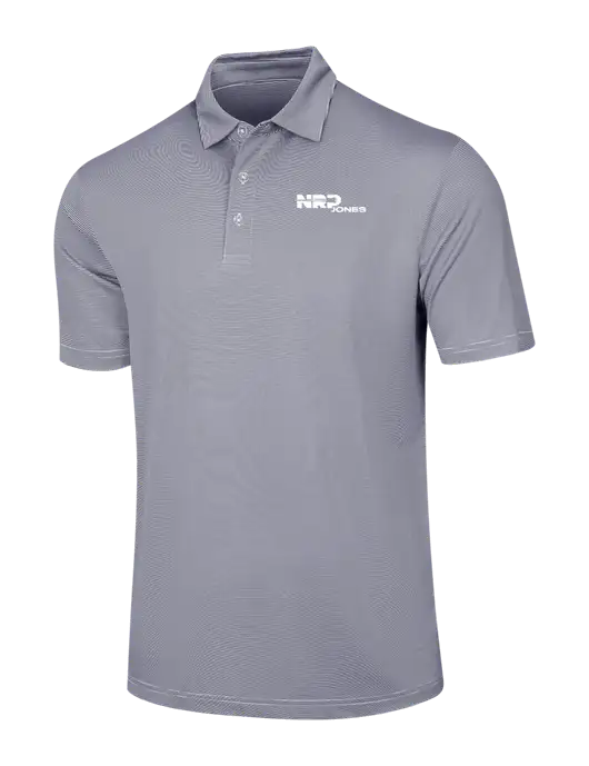 Callaway Navy Fine Line Stripe Polo w/NRP Jones Logo