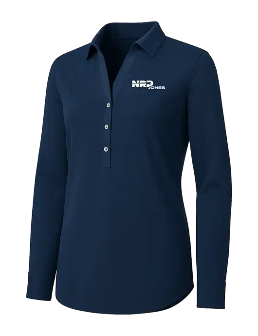 Womens Navy City Stretch Shirt w/NRP Jones Logo