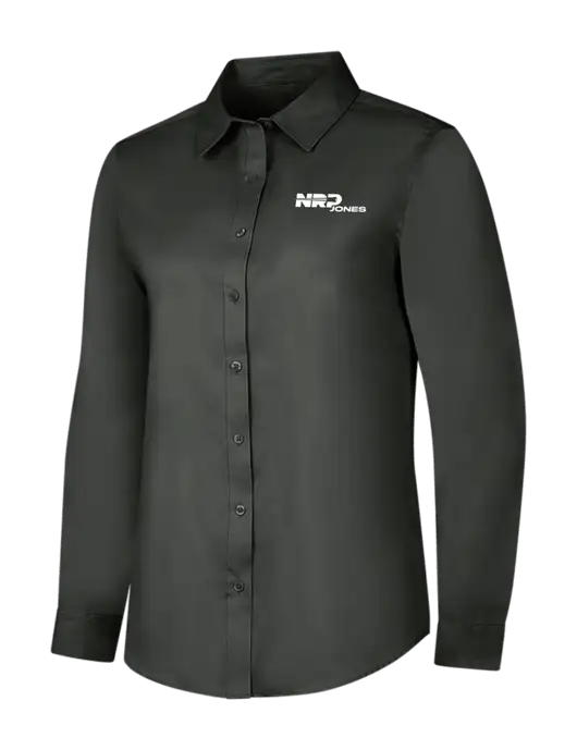 Dark Grey Womens Long Sleeve Superpro React Twill Shirt w/NRP Jones Logo