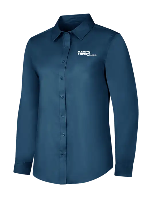 Light Navy Womens Long Sleeve Superpro React Twill Shirt w/NRP Jones Logo