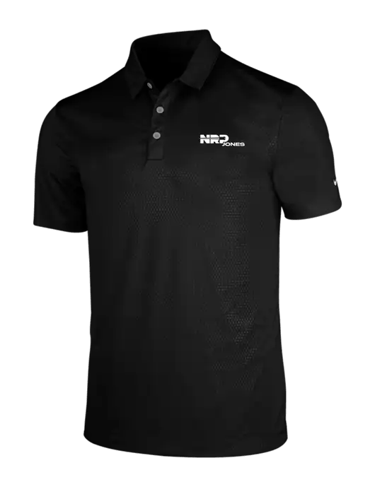 NIKE Black Dri-Fit Embossed Tri-Blade Polo w/NRP Jones Logo