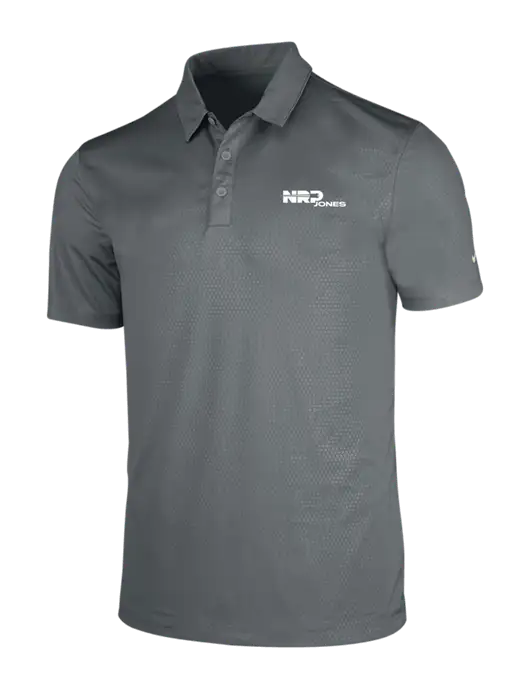 NIKE Medium Grey Dri-Fit Embossed Tri-Blade Polo w/NRP Jones Logo