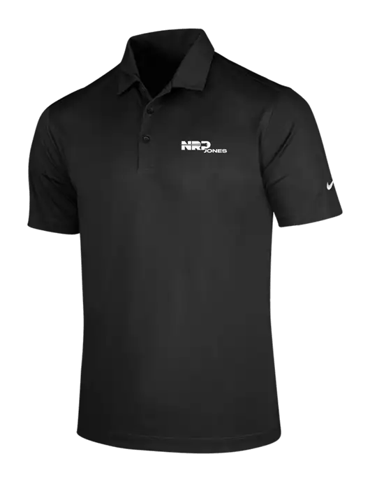 NIKE Black Dri-Fit Vertical Mesh Polo w/NRP Jones Logo