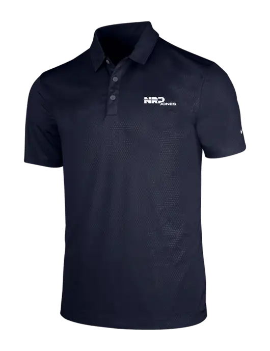 NIKE Dark Navy Dri-Fit Embossed Tri-Blade Polo w/NRP Jones Logo