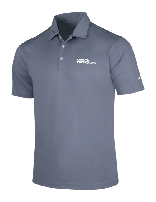 NIKE Medium Grey Dri-Fit Vertical Mesh Polo w/NRP Jones Logo