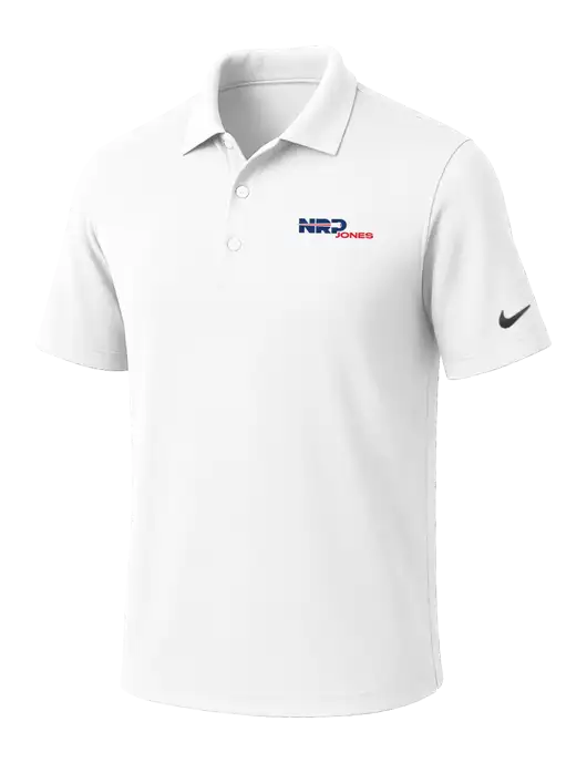 NIKE White Dri-Fit Micro Pique Polo w/NRP Jones Logo