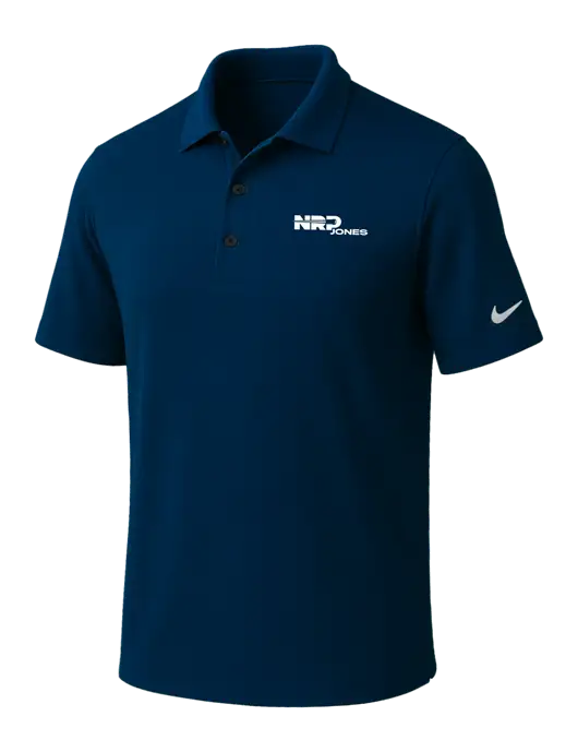 NIKE Navy Dri-Fit Micro Pique Polo w/NRP Jones Logo