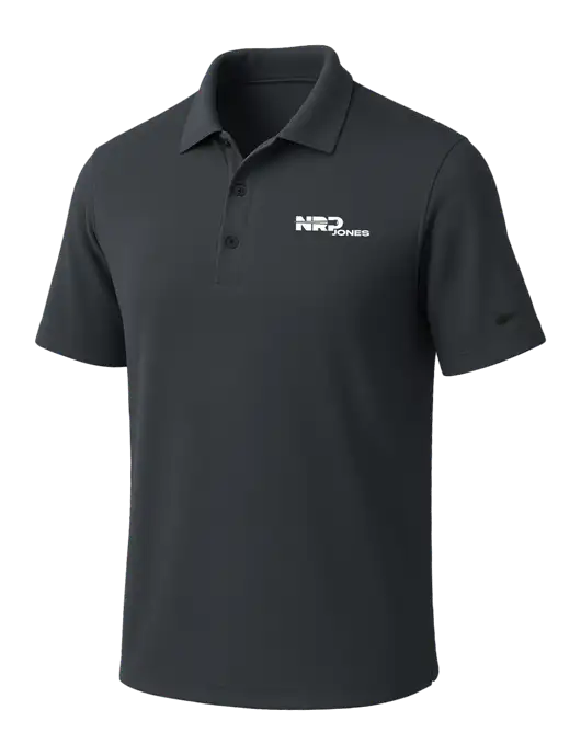 NIKE Dark Grey Dri-Fit Micro Pique Polo w/NRP Jones Logo