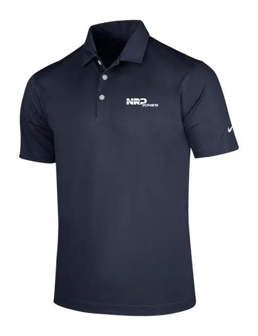 NIKE Dark Navy Dri-Fit Vertical Mesh Polo w/NRP Jones Logo