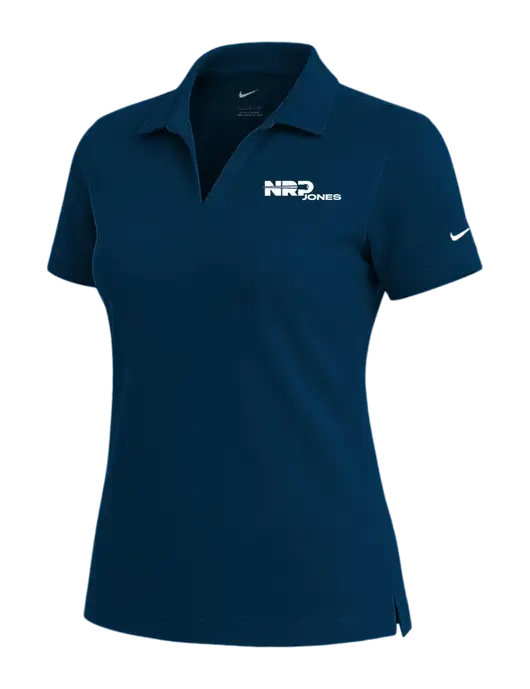 NIKE Navy Womens Dri-Fit Micro Pique Polo w/NRP Jones Logo