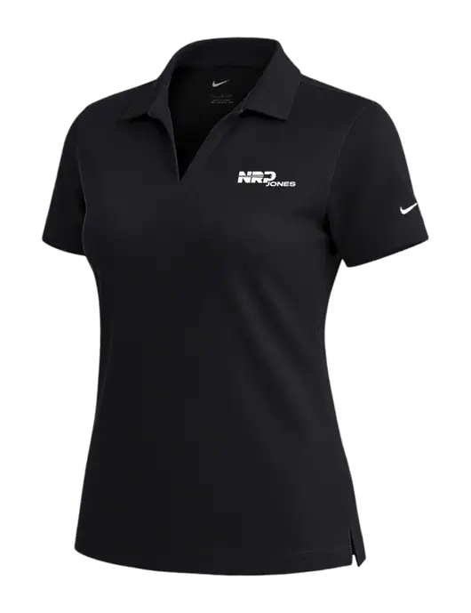 NIKE Black Womens Dri-Fit Micro Pique Polo w/NRP Jones Logo