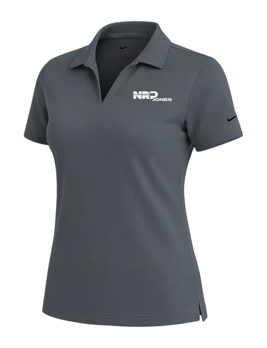 NIKE Dark Grey Womens Dri-Fit Micro Pique Polo w/NRP Jones Logo