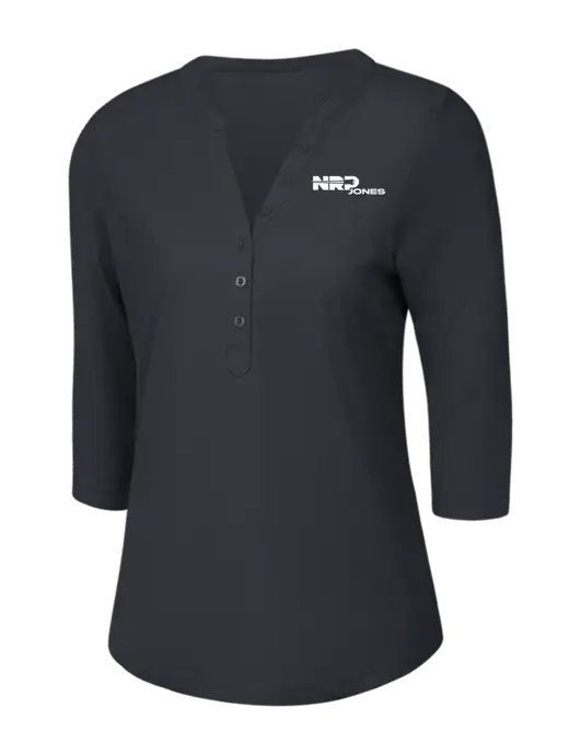 OGIO Charcoal Grey Jewel Henley w/NRP Jones Logo