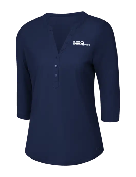 OGIO Navy Jewel Henley w/NRP Jones Logo