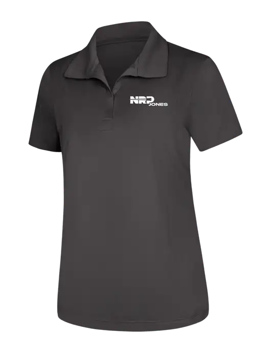 Womens Dark Grey Micropique Sport-Wick Polo w/NRP Jones Logo