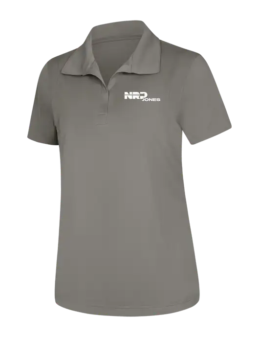 Womens Medium Grey Micropique Sport-Wick Polo w/NRP Jones Logo