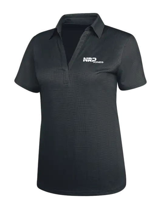 Dark Grey Womens Performance Fine Jacquard Polo w/NRP Jones Logo