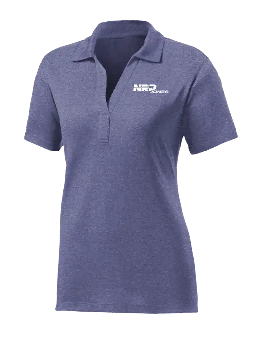 Womens Navy Heather Contender Polo w/NRP Jones Logo