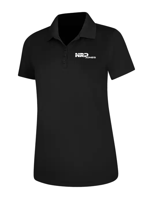 Black Womens Dry Zone UV Mesh Polo w/NRP Jones Logo
