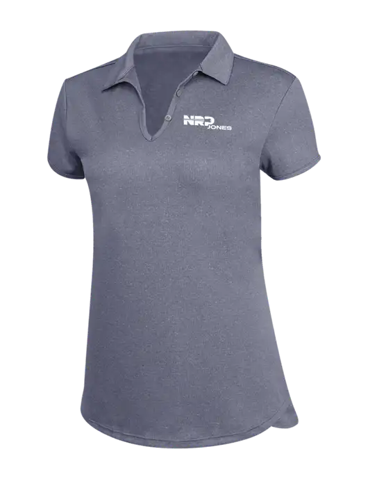 True Navy Womens Trace Heather Polo w/NRP Jones Logo
