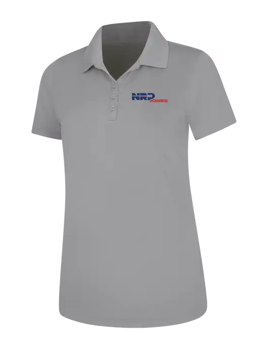 Light Grey Womens Dry Zone UV Mesh Polo w/NRP Jones Logo