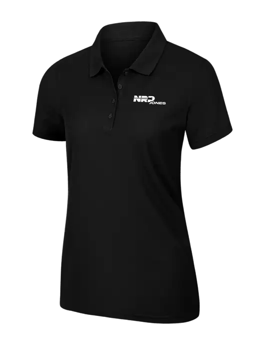 Womens Black Core Classic Pique Polo w/NRP Jones Logo