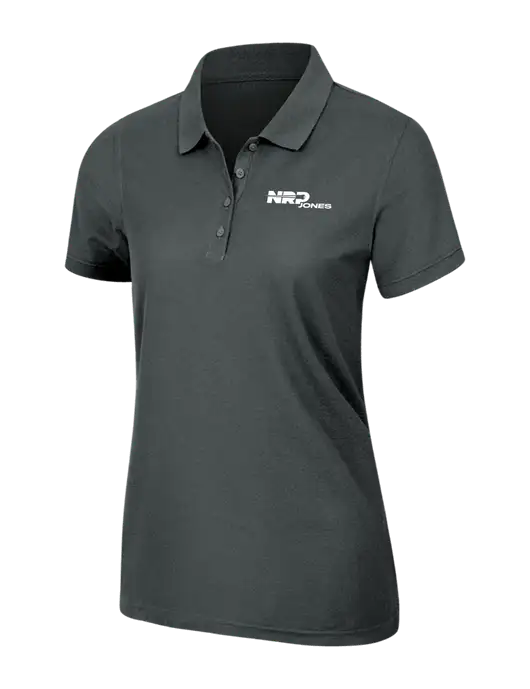 Dark Grey Womens Core Classic Pique Polo w/NRP Jones Logo