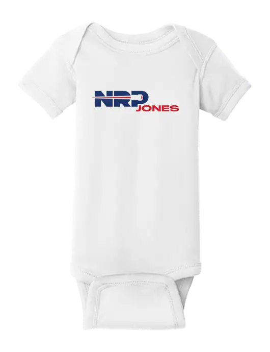 Rabbit Skins White Infant Short Sleeve Baby Rib Bodysuit w/NRP Jones Logo