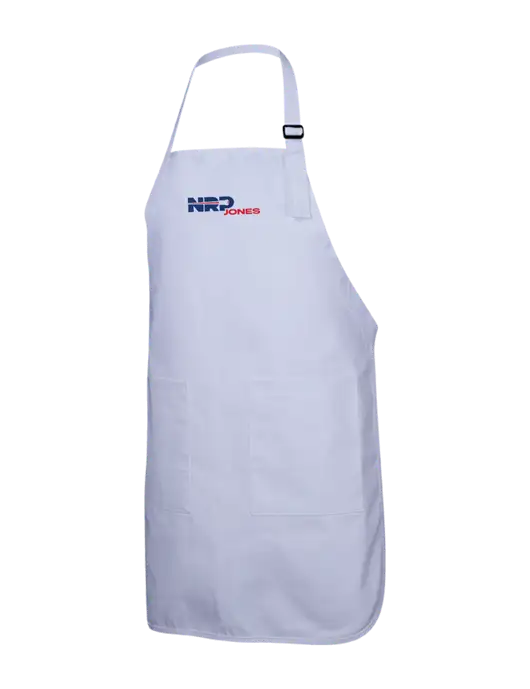Full-Length White Apron With Pockets w/NRP Jones Logo