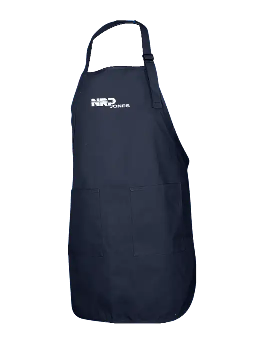Full-Length Navy Apron With Pockets w/NRP Jones Logo