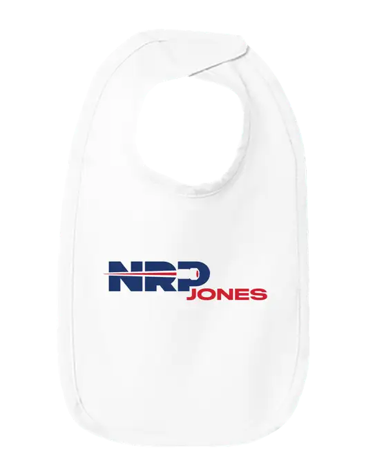 Rabbit Skins White Infant Premium Jersey Bib w/NRP Jones Logo