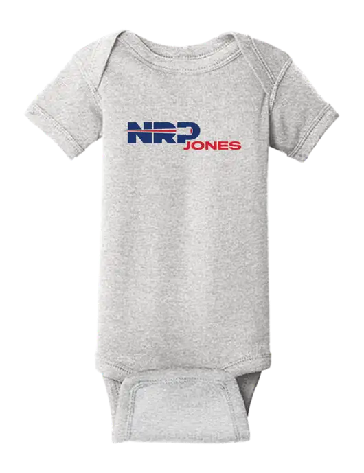 Rabbit Skins Light Grey Heather Infant Short Sleeve Baby Rib Bodysuit w/NRP Jones Logo