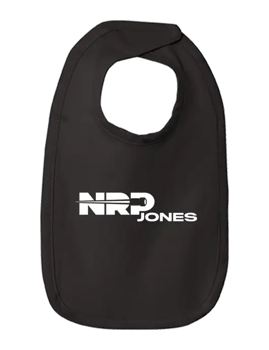 Rabbit Skins Black Infant Premium Jersey Bib w/NRP Jones Logo