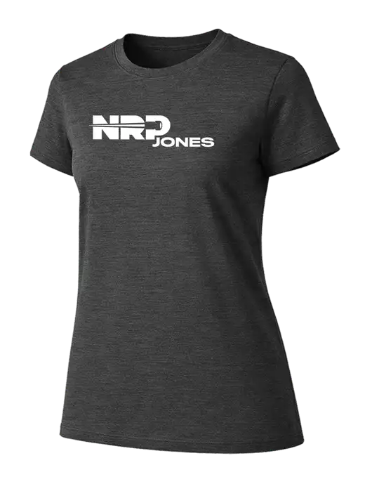 Womens Ring Spun Dark Heather Grey 4.5 oz T-Shirt w/NRP Jones Logo