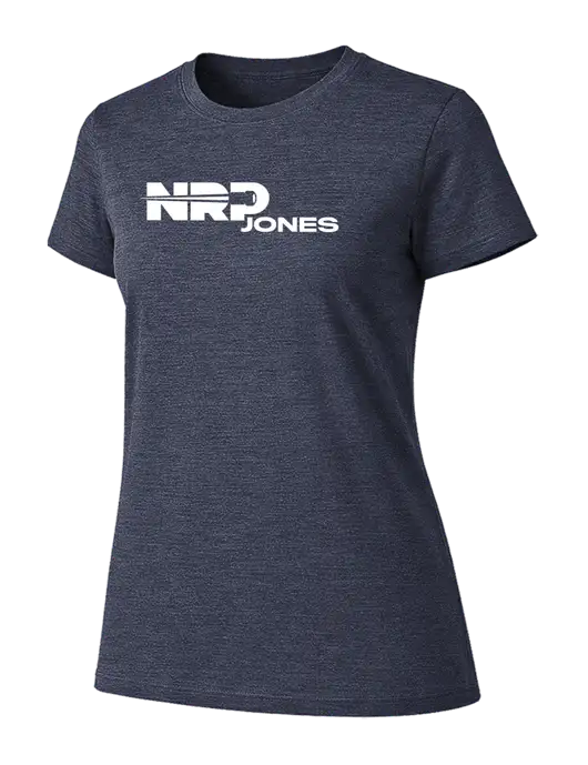 Womens Ring Spun Heather Navy 4.5 oz T-Shirt w/NRP Jones Logo