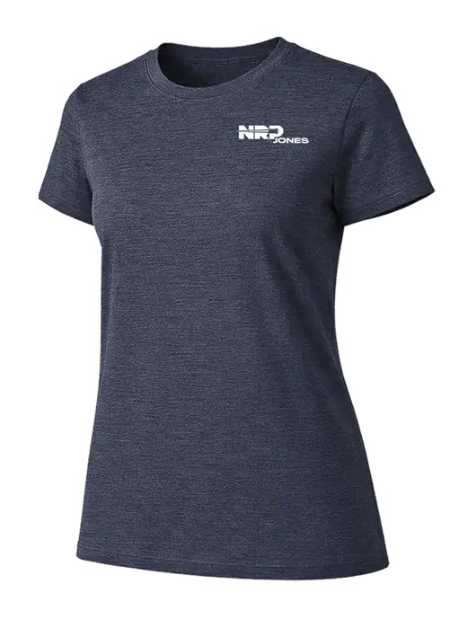 Womens Ring Spun Heather Navy 4.5 oz T-Shirt w/NRP Jones Logo