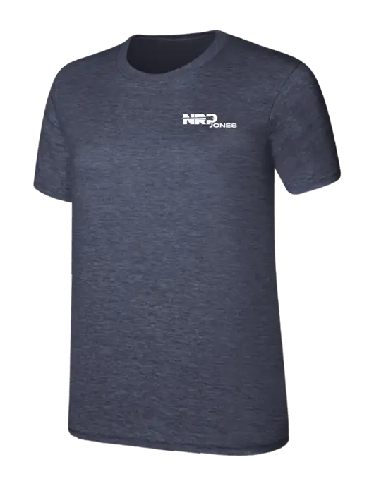 Womens Ring Spun Heather Navy 4.5 oz T-Shirt w/NRP Jones Logo