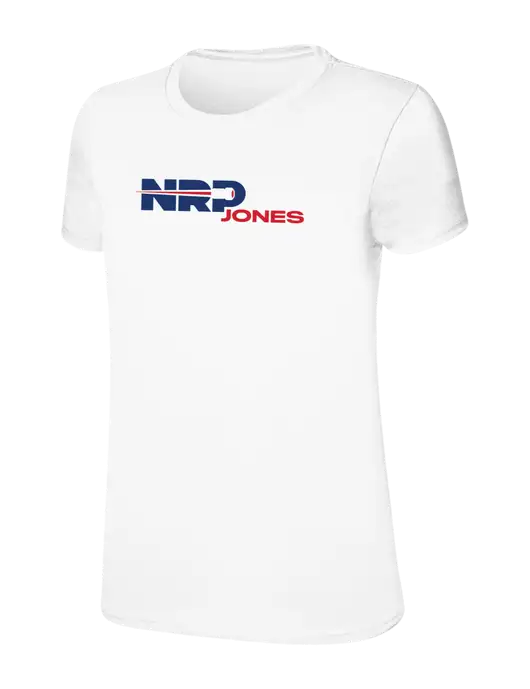 Womens Ring Spun White 4.5 oz T-Shirt w/NRP Jones Logo
