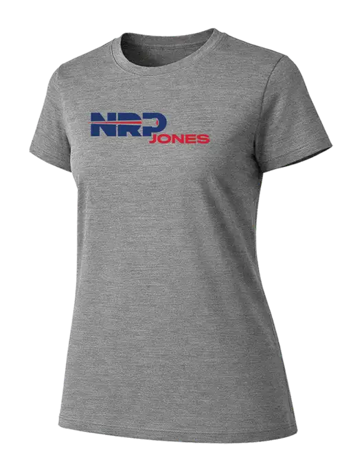 Womens Ring Spun Light Grey Heather 4.5 oz T-Shirt w/NRP Jones Logo