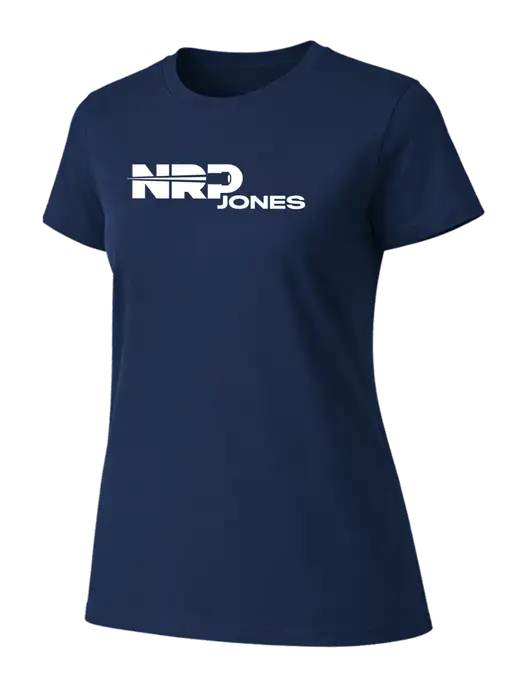 Womens Ring Spun Navy 4.5 oz T-Shirt w/NRP Jones Logo
