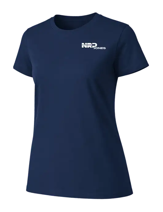 Womens Ring Spun Navy 4.5 oz T-Shirt w/NRP Jones Logo
