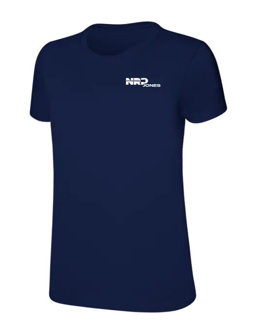 Womens Ring Spun Navy 4.5 oz T-Shirt w/NRP Jones Logo